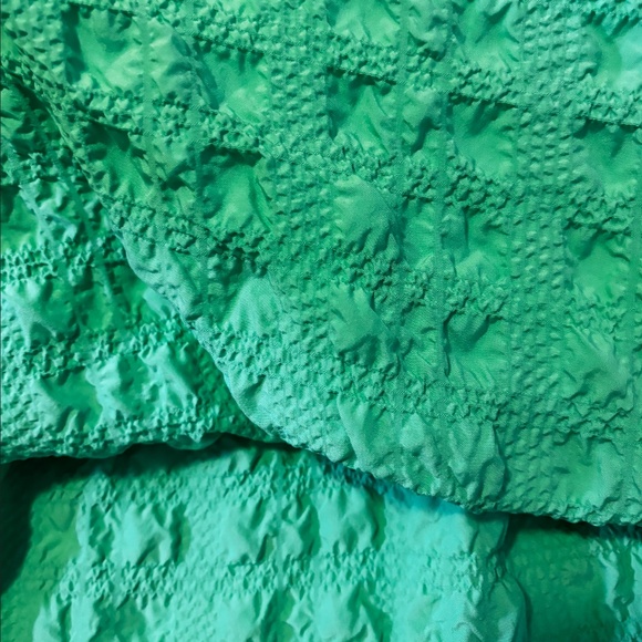 Zara oversized green textured tiered midi sun dress NWT - Picture 6 of 12